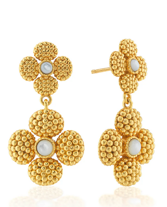 Capucine De Wulf BERRY Clover Convertible Duo Earrings - MOP