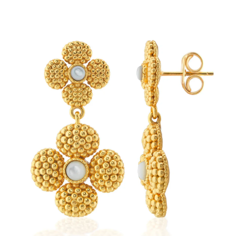 Capucine De Wulf BERRY Clover Convertible Duo Earrings - MOP
