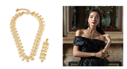 Capucine De Wulf GOLDEN LAUREL Convertible Necklace, 16"+2" - Gold