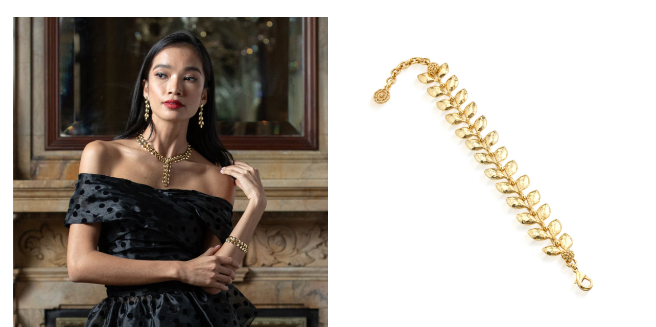Capucine De Wulf Golden Laurel Link Bracelet, Gold