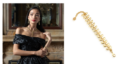 Capucine De Wulf Golden Laurel Link Bracelet, Gold