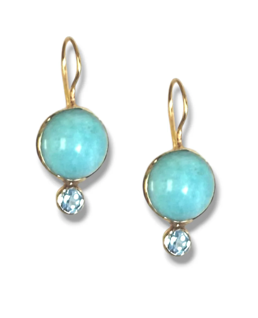 Dina Mackney AMAZONITE BLUE TOPAZ EARRINGS