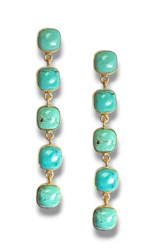 Dina Mackney LINEAR TURQUOISE EARRINGS