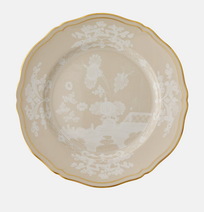 Ginori 1735 Oriente Italiano Dinner Plate - Meringa (Beige w/Gold Threading)