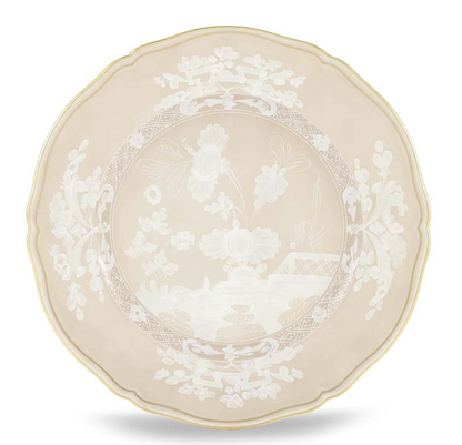 Ginori 1735 Oriente Italiano Charger Plate - Meringa (Beige w/Gold Threading)