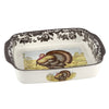 Spode Turkey Lasagne Woodland Handled Dish 15 x 12 Inch Rectangular Turkey