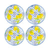 Appetizer Lovely Lemons 6" Melamine Plate Supreme Housewares Set of 4