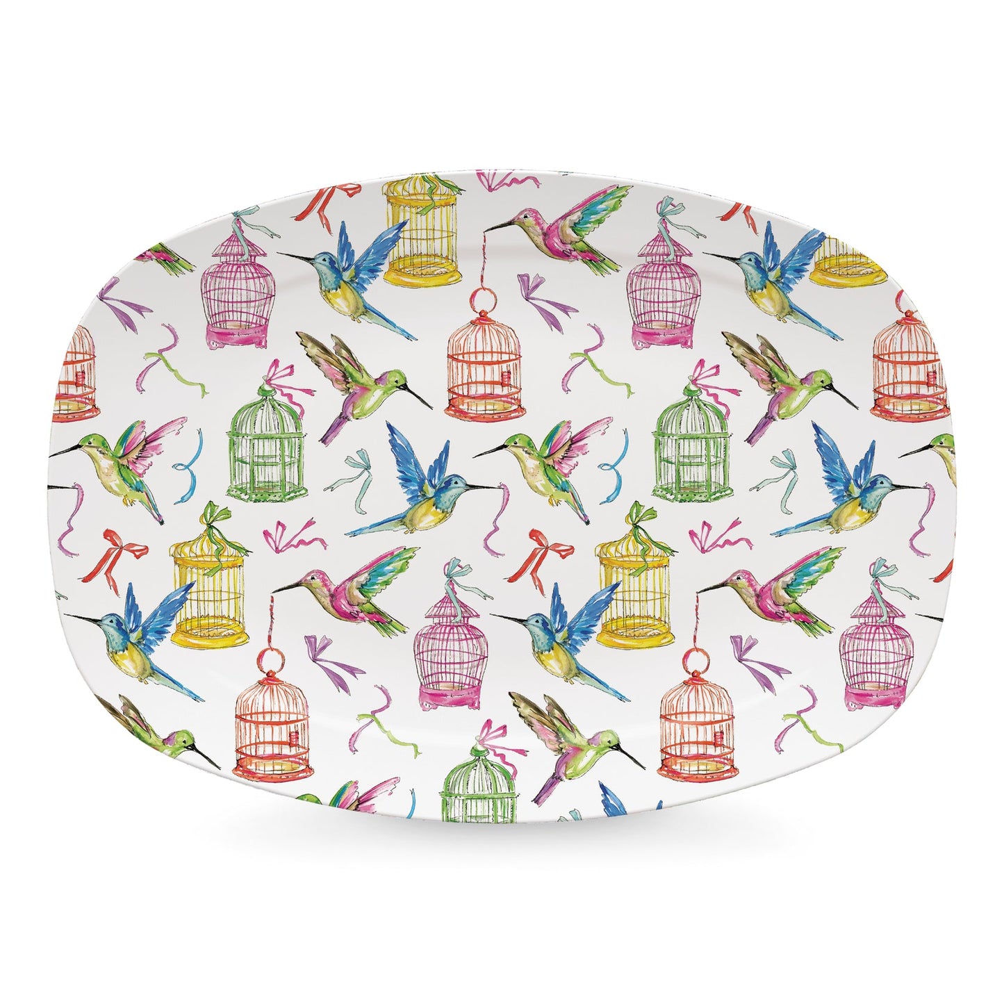 Mariposa Platter - Hummingbird and Birdcages
