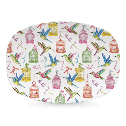 Mariposa Platter - Hummingbird and Birdcages