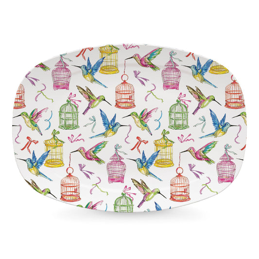 Mariposa Platter - Hummingbird and Birdcages