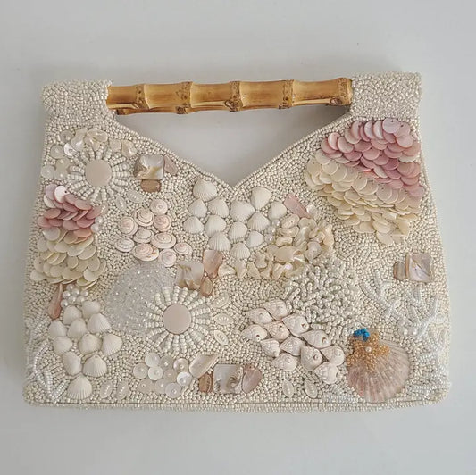 Tiana Designs Shell Clutch with Bamboo Handles