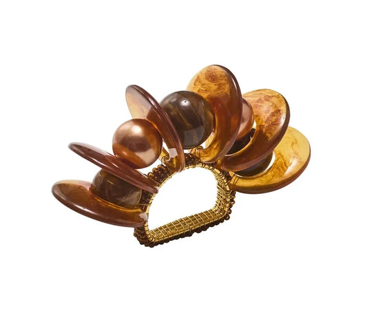 Kim Seybert Tortoise Calypso Napkin Ring in Brown