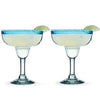 Aqua Rim Margarita Glass Primavera Set of 2 Twine