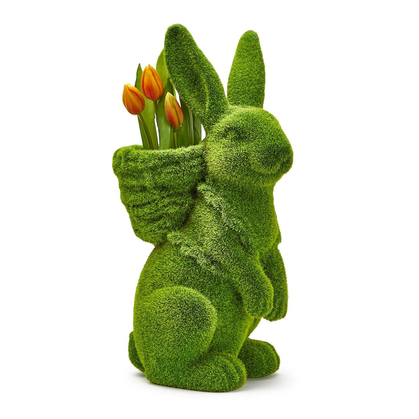 Two's Company Moss Bunny with Basket on Back