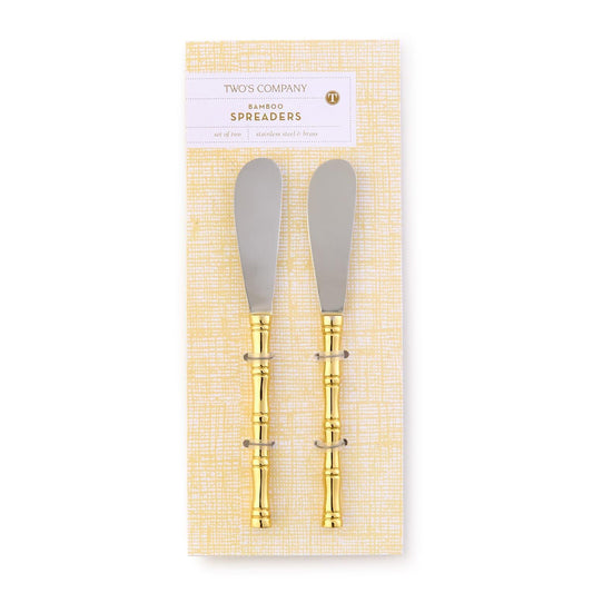 Two's Company Gold Bamboo Spreader on Gift Card