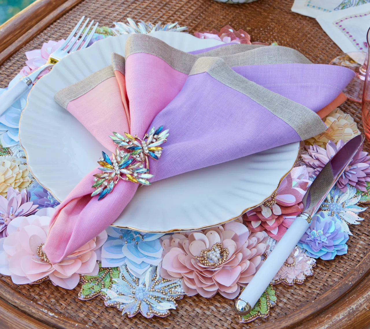 Kim Seybert Napkin Rings: Butterflies in Multi, Set of 4