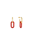 Lalique Earrings - Empreinte Animale - Small - Red Crystal, Gold-Plated Brass