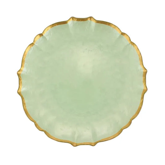 Vietri Baroque Glass Service Plate/Charger - Pistachio