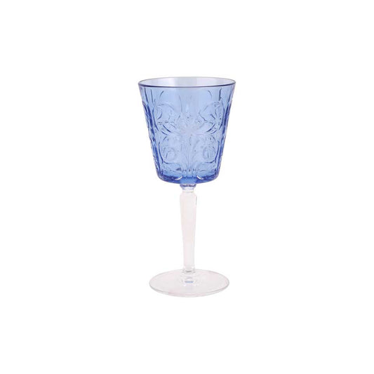 Vietri Barocco Wine Glass - Cobalt