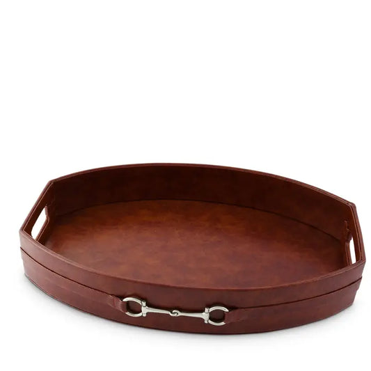 Vagabond House Tray Equestrian Horse Bit Leather Oval