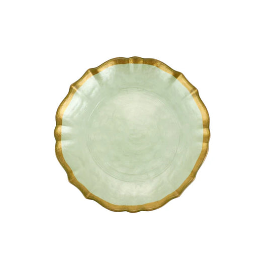 Vietri Baroque Glass Pistachio Cocktail Plate