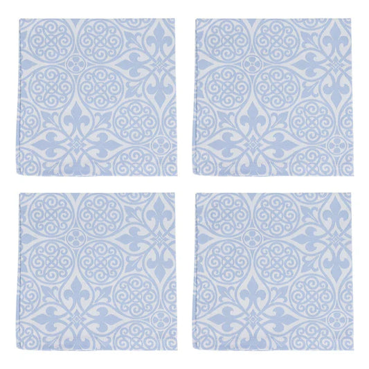 Vietri Set of 4  Blue Damask Napkins