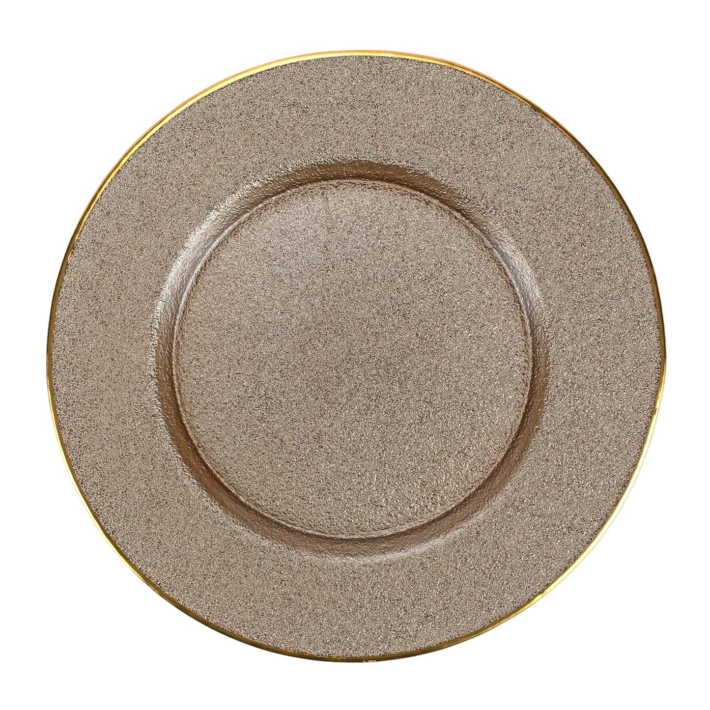 Vietri Metallic Glass Service Plate/Charger Fawn