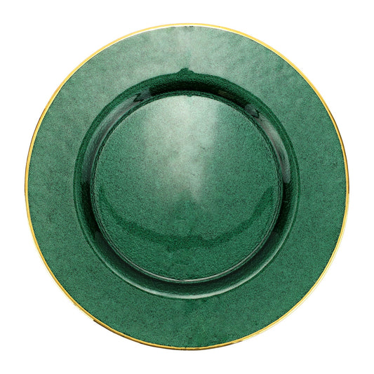 Vietri Metallic Glass Service Plate/Charger Green