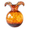 Vietri Hibiscus Medium Brown Tortoiseshell Fluted Vase