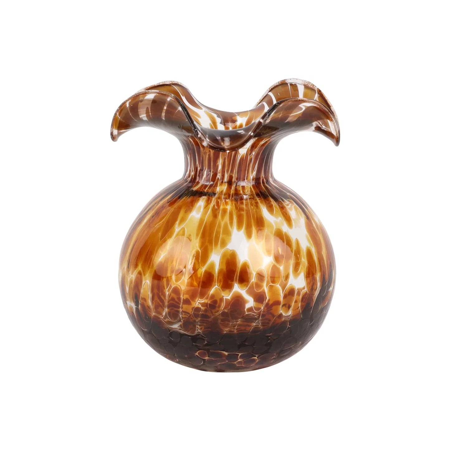 Vietri Hibiscus Glass Bud Vase - Tortoiseshell Brown
