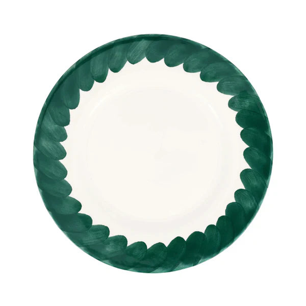 Vietri Lisbon Green Brushstroke Dinner Plate