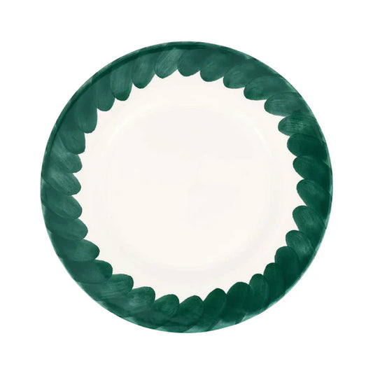 Vietri Lisbon Green Brushstroke Dinner Plate