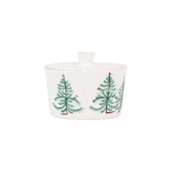 Vietri Lastra Holiday Lidded Sugar Bowl
