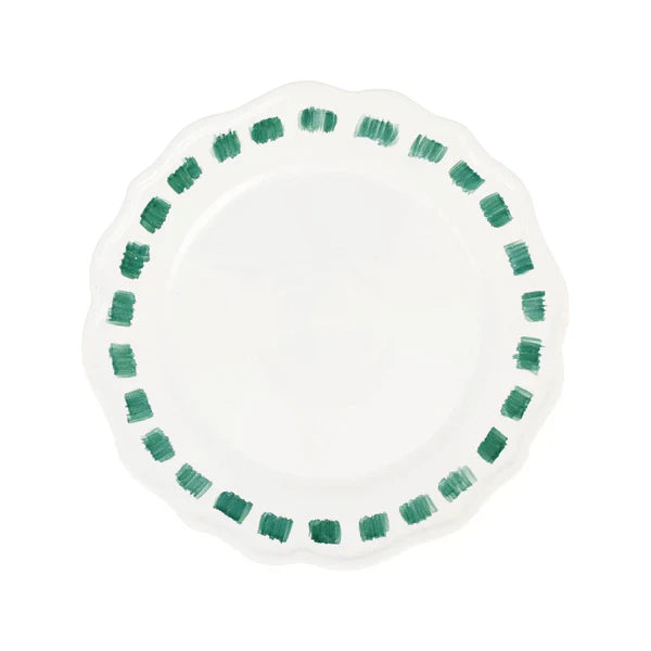 Vietri Lisbon Green Stitch Dinner Plate