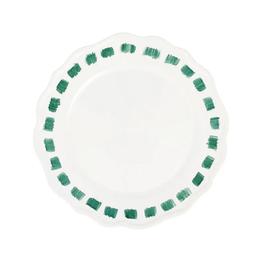 Vietri Lisbon Green Stitch Dinner Plate