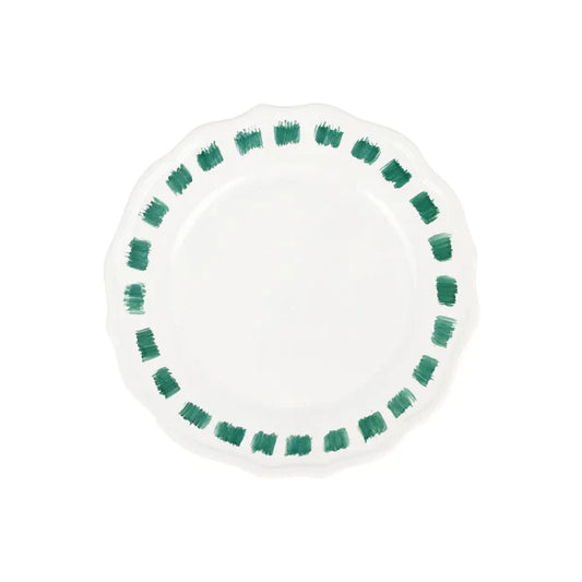 Vietri Lisbon Green Stitch Salad Plate