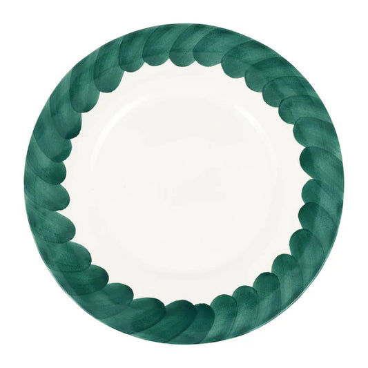 Vietri Lisbon Green Brushstroke Round Platter