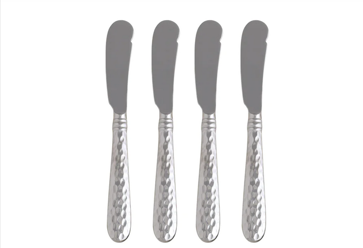 Vietri Martellato Spreaders Set of 4 Silver Stainless