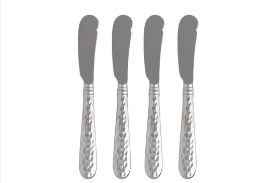 Vietri Martellato Spreaders Set of 4 Silver Stainless
