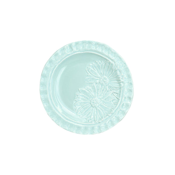 Vietri Aqua Canape Pietra Fiori Plate