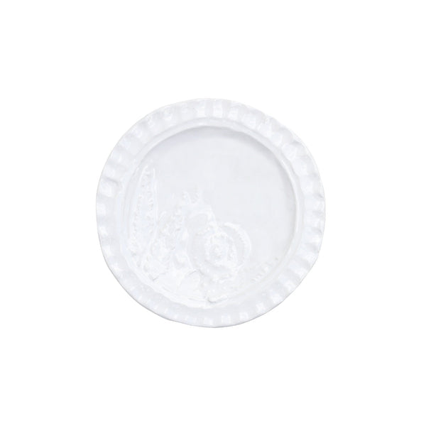 Vietri White Canape Pietra Fiori Plate
