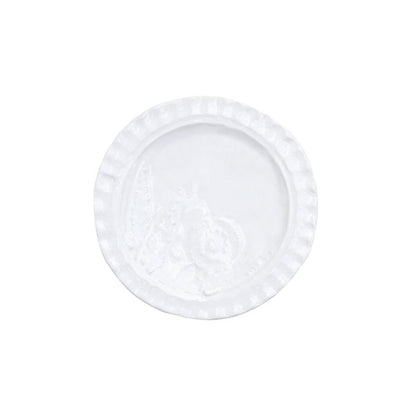 Vietri White Canape Pietra Fiori Plate