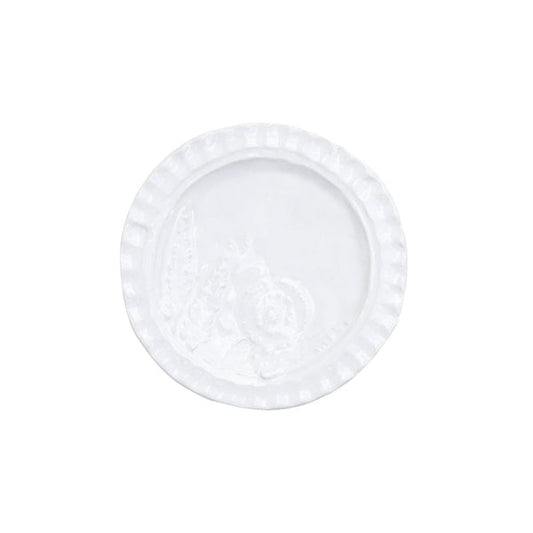 Vietri White Canape Pietra Fiori Plate