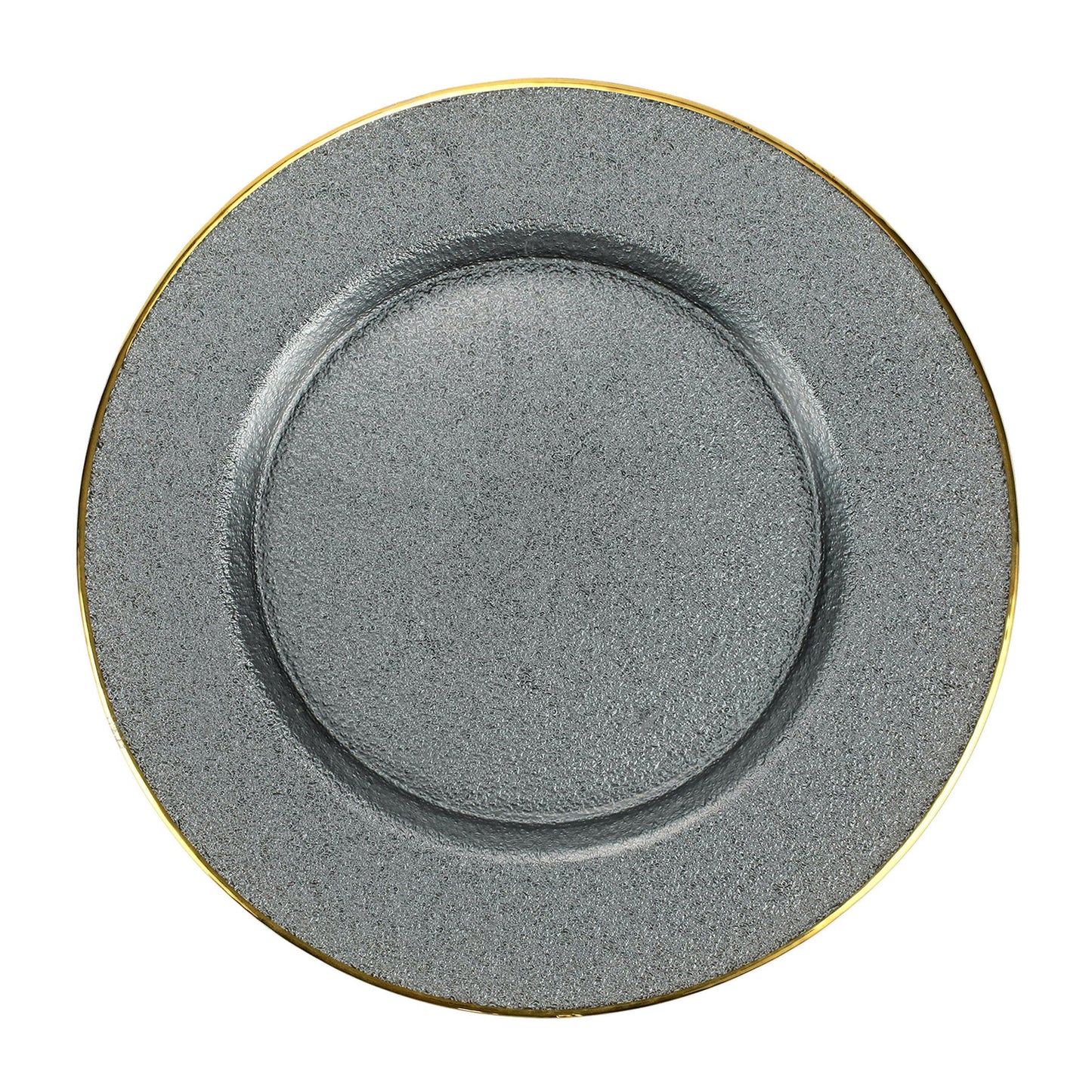 Vietri Metallic Glass Service Plate/Charger Slate Gray