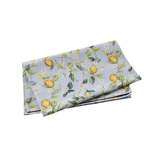 Vietri Tavola Lemons White Flowers Runner