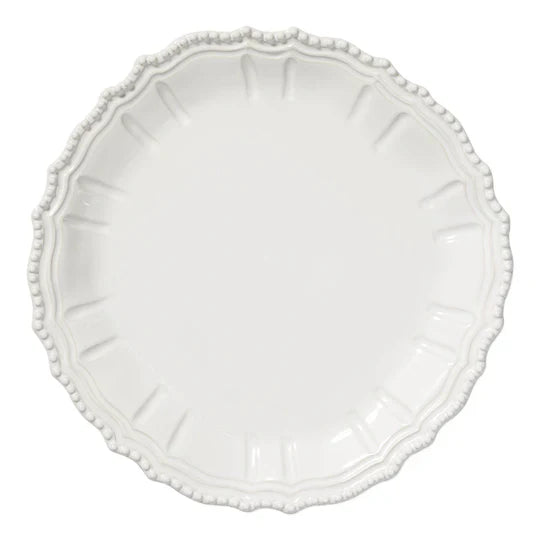 Vietri Incanto Stone Baroque Round Platter - White