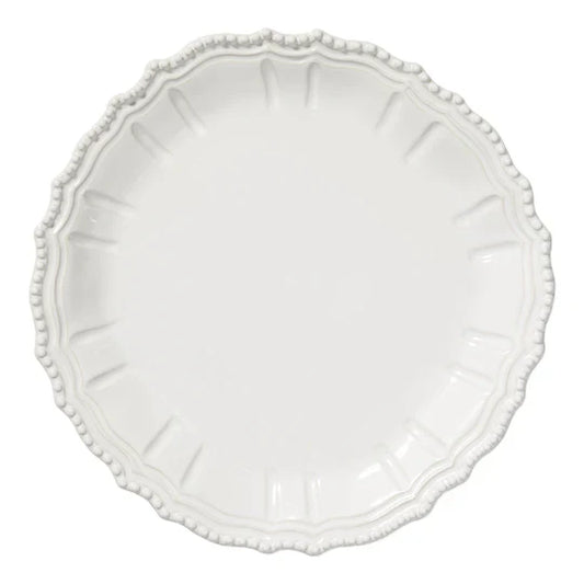 Vietri Incanto Stone Baroque Round Platter - White