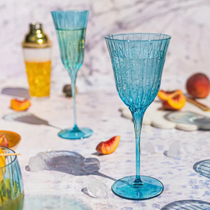 Vietri Natalia Teal Water Glass