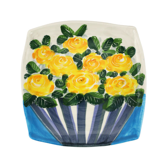 Vietri Yellow Roses Wall Plate