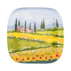 Vietri Villa with Sunflowers Rimmed Square Wall Plate